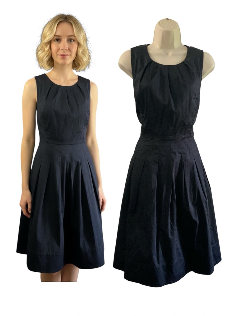 Talbots Fit & Flare Box Pleat Dress Size 14P